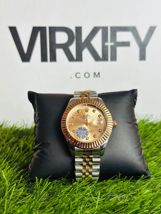 Premium Copper Dial Watch — Fluted Bezel & Jubilee Style Bracelet
