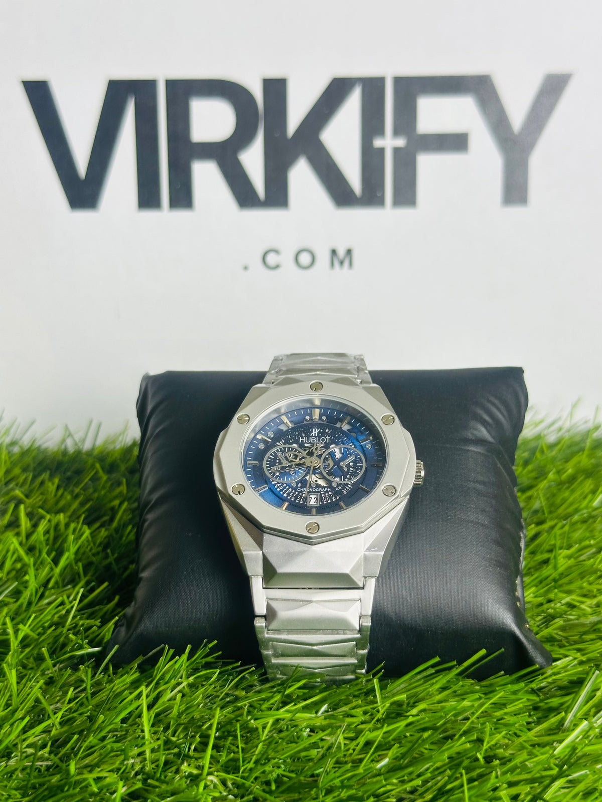 HB Luxury Iced-Out Skeleton Watch — Stainless Steel
